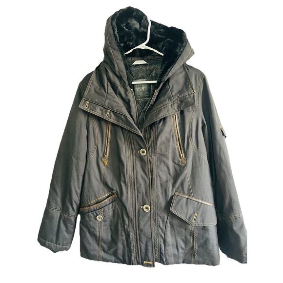 Perry Ellis Portfolio (L) Black Vintage Winter Coat Jacket Women’s Large 60067R - Picture 15 of 16